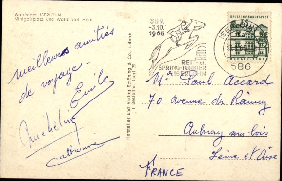 Postcard Iserlohn in the Märkisches Kreis, miniature golf course and Waldhotel Horn
