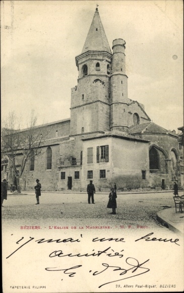 PC Béziers Hérault, L'Eglise de la Madeleine, church, MF Phot, Papeterie Filippi