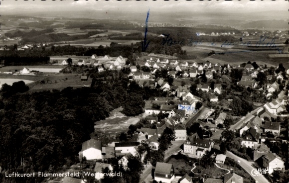 Postcard Flammersfeld in the Westerwald, Panorama