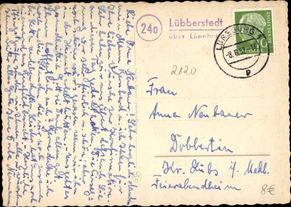 Krajowy stempel pocztowy KP 24a Lübberstedt nad Lüneburgiem