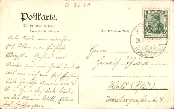 Postcard Ausleben in Saxony Anhalt, total view, mayor