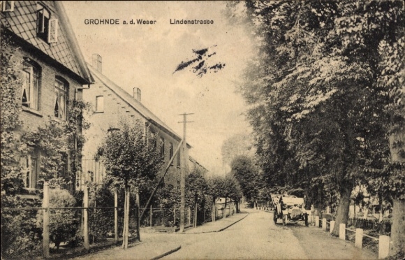 Ak Grohnde Emmerthal an der Weser, Lindenstraße