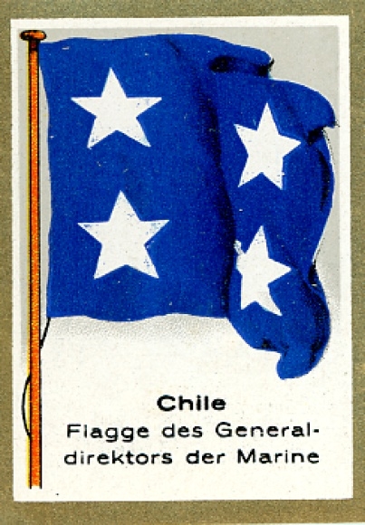 Kolekcja obrazków z flagami przedstawia flagi poza Europą. Kraje nr 353, Chile Flaga Generalna Marynarki Wojennej