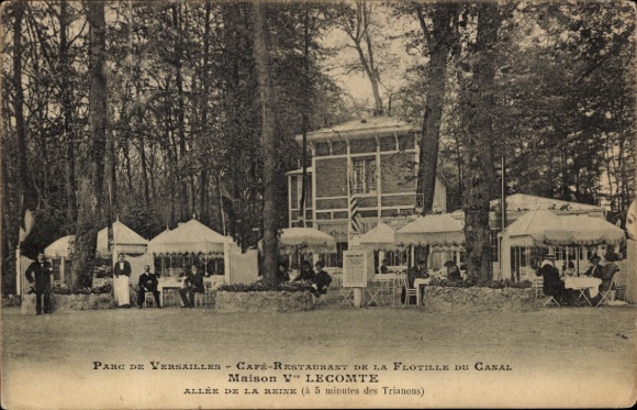 CPA Versailles Yvelines, Parc, Café et Restaurant de la Flotille du Canal