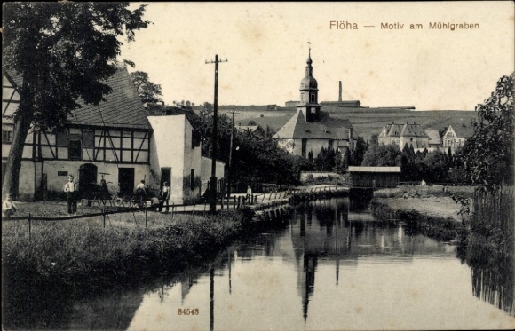 Ak Flöha in Sachsen, Mühlgraben