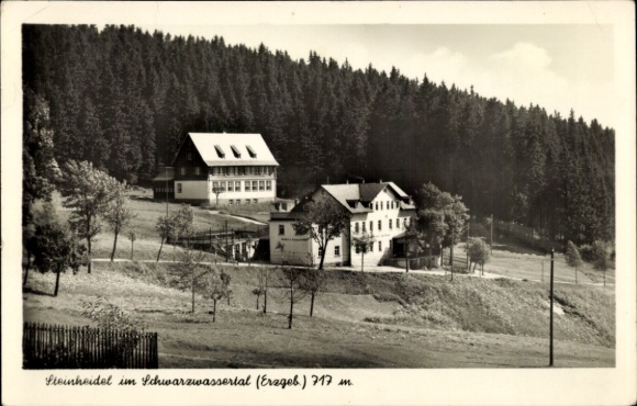 Ak Steinheidel Breitenbrunn in het Erzgebirge, Schwarzwassertal, Gasthof Steinheidel