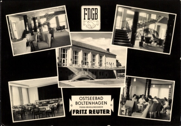 Ak Ostseebad Boltenhagen, FDGB Erholungsheim Fritz Reuter, Ostseebad, Innenansichten, Gästegruppe
