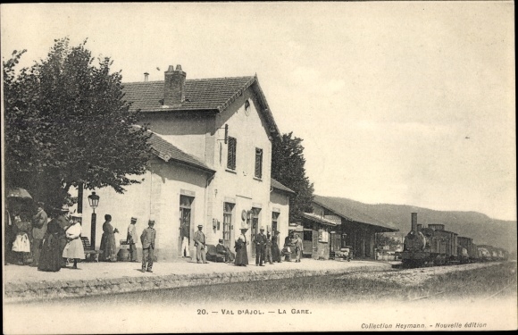 Postcard Val d&#39;Ajol Vosges, la Gare