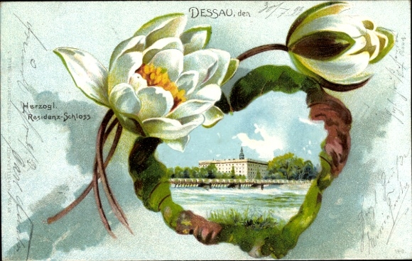 Water Lilies Chromo-Litho Dessau, Ducal Residence Palace