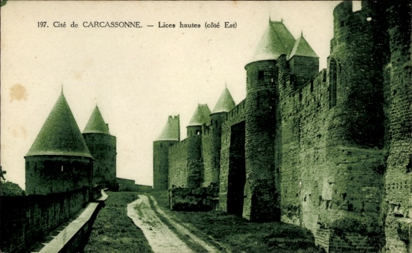 KP Carcassonne Aude, Cité de Lices hautes, wieże, mury