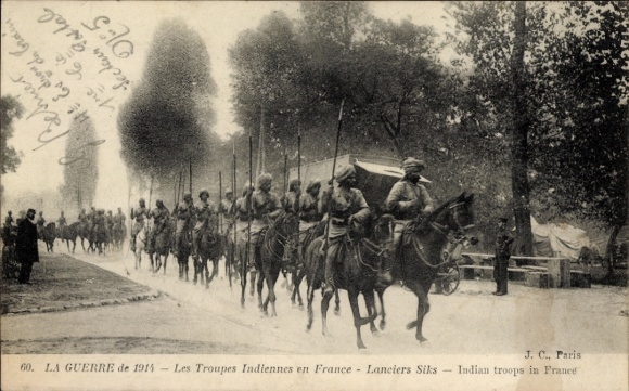 CPA Guerre de 1914, Troupes Indienes en France