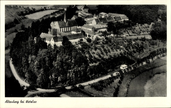 Postcard Solms an der Lahn Hesse, Princely Estate Kloster Altenberg near Wetzlar, aerial photograph