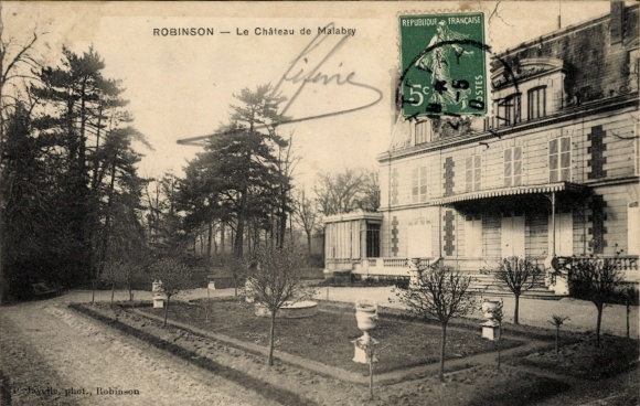 Postcard Robinson Hauts de Seine, Château de Malabry, French architecture, garden,