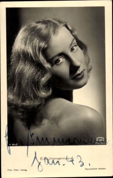 Ak Schauspielerin Eva Immermann, Portrait, Autogramm