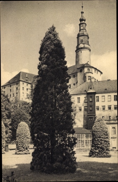 Postcard Weesenstein im Müglitztal, castle, park picture