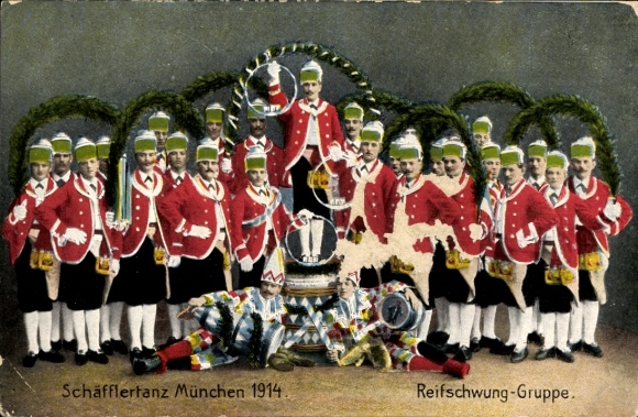 KP Monachium Bawaria, Schäfflertanz 1914, trupa Reifschwung
