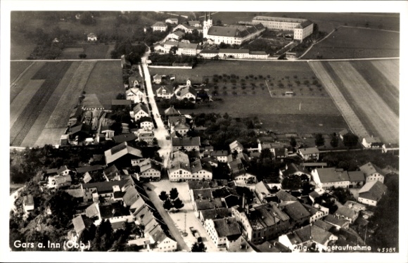 Ak Gars am Inn Oberbayern, Luftaufnahme