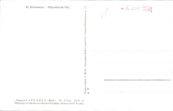 Ak Hilpoltstein in Mittelfranken, Fliegeraufnahme