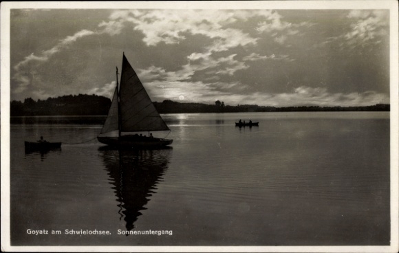 Postcard Goyatz Schwielochsee in Niederlausitz, sunset