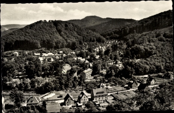 Postcard Thal Ruhla in the Wartburgkreis Thuringia, view from the old cellar, panorama of the village