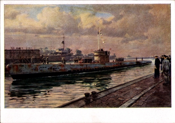 KP artystyczna Bergen, Claus, powrót z działań wojennych, HDK 195, okręt podwodny typu IXA U 37, Kriegsmarine