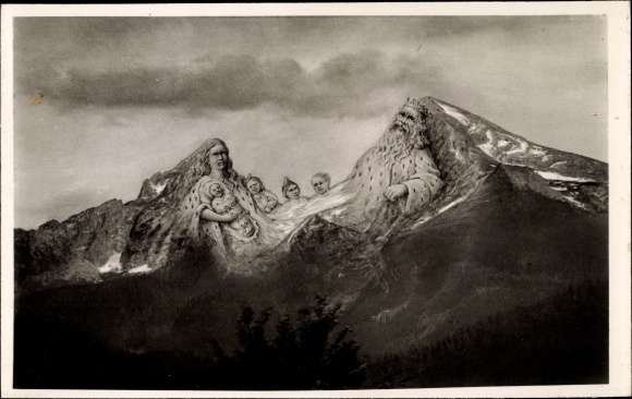 Artist PC Berchtesgaden in Upper Bavaria, Watzmann legend, mountain faces
