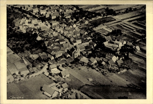 Postcard Obererthal Hammelburg in Lower Franconia Bavaria, aerial photograph