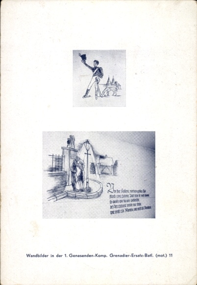 Postcard murals in the 1st Convalescent Company Grenadier Replacement Battalion 11, Soldiers' Love