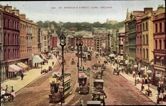 Postcard Cork Irland, St. Patrick Street