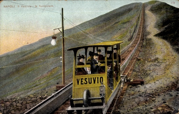 Postcard Napoli Naples Campania, la Funicolare del Visuvio