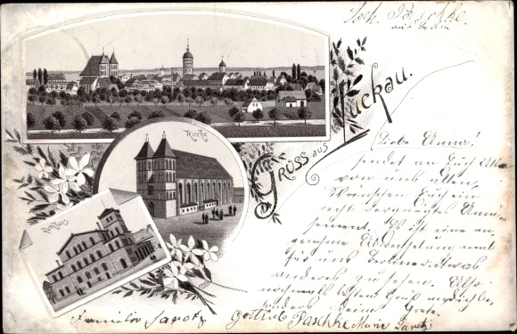 lito Luckau na Łużycach, kościół, ratusz, panorama miasta
