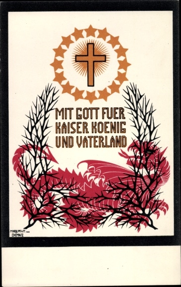 Artist Postcard With God for Emperor King and Fatherland, for the German, Austrian and Hungarian house