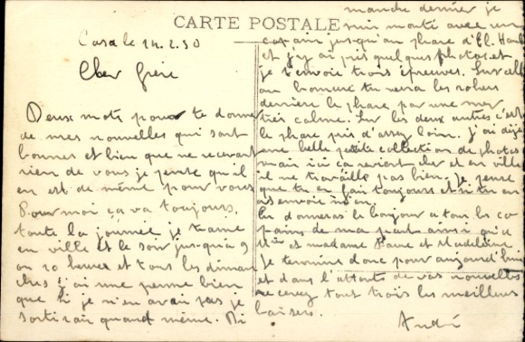Artist Postcard Neri, F., snake charmer, drummer, spectator