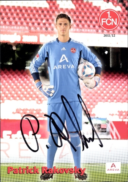 Autograph card footballer Patrick Rakovsky, 1. FC Nuremberg, autograph