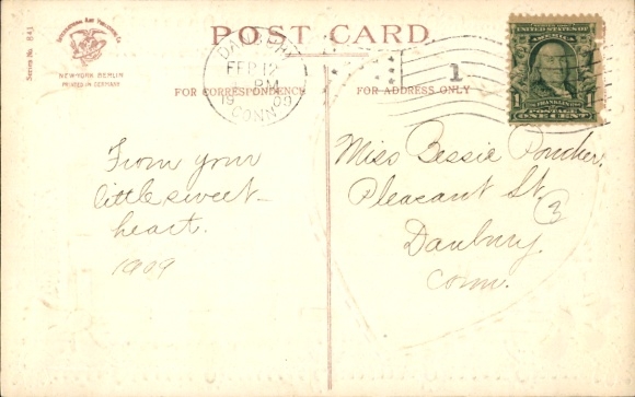 Embossing passe-partout Ak Gefeliciteerd Valentijnsdag, meisjesportret