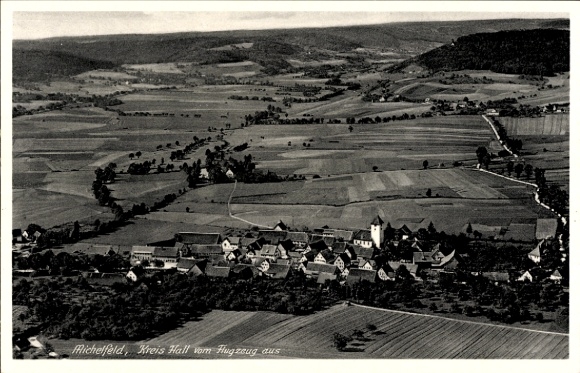 Ak Michelfeld im Kreis Schwäbisch Hall, Fliegeraufnahme