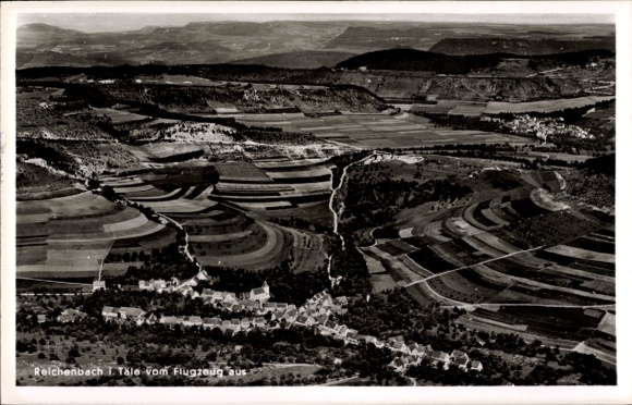Postcard Reichenbach im Täle Deggingen in Württemberg, aerial photograph
