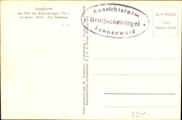 Ansichtkaart Langfurth Midden-Franken Beieren, overzicht, brood jackl bars