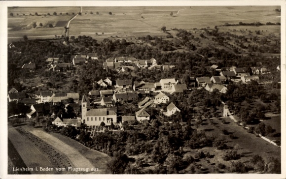 Postcard Lienheim Hohentengen am Hochrhein Baden, aerial photograph