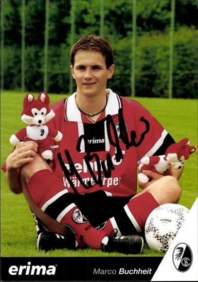 Autograph card footballer Marco Buchheit, SC Freiburg, autograph