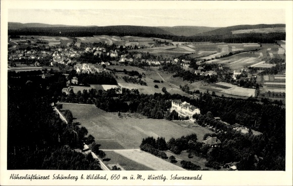 Postcard Schömberg in the Black Forest Württemberg, aerial photograph
