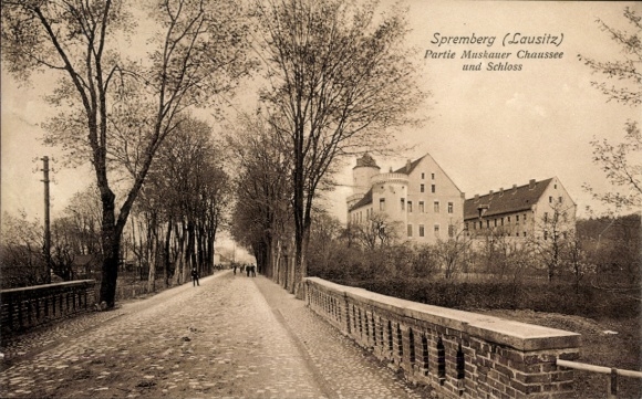 Ak Spremberg in der Lausitz, Muskauer Chaussee, Kasteel