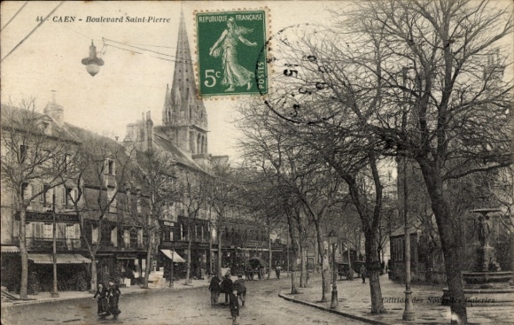 Ak Caen Calvados, Boulevard Saint-Pierre, französische , 5 Francs