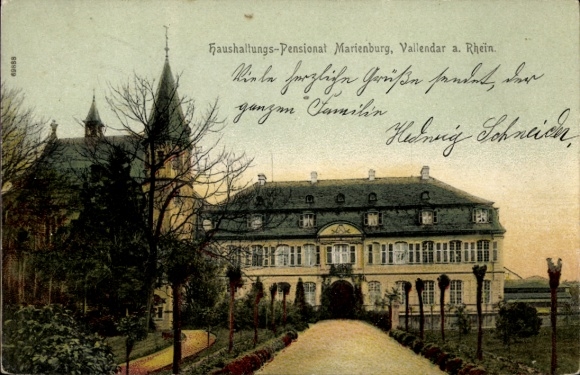 KP Vallendar am Rhein, internat w Marienburgu, ogród, drzewa