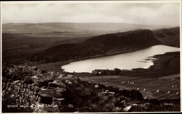 Postcard North East England, Roman Wall at Crag Lough