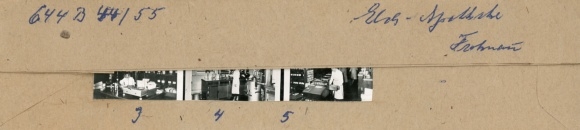Contact print photos Berlin Reinickendorf Frohnau, Elch-Apotheke, 3 photos approx. 4x2 cm