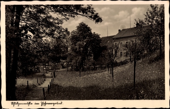 Postkaart Dresden Gompitz Steinbach, restaurant Schulzenmühle