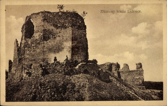 Ak Podhradí Südböhmen, Ruinen der Burg Lichnice, Lichtenburk