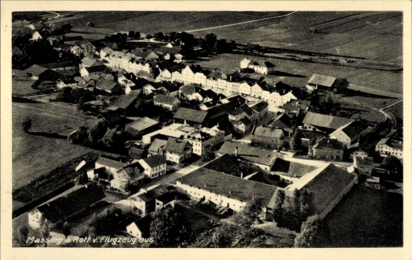 Postcard Massing in Lower Bavaria, aerial view of villages, houses, fields