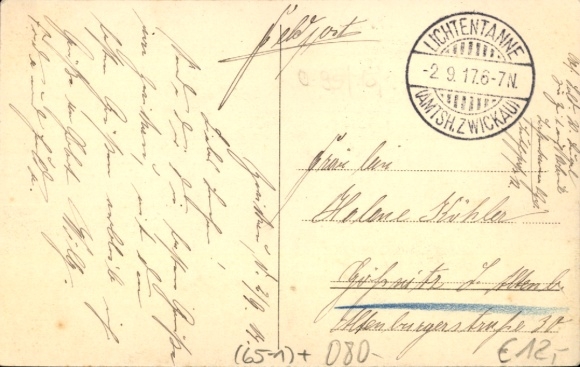 Postcard Zwickau in Saxony, train station